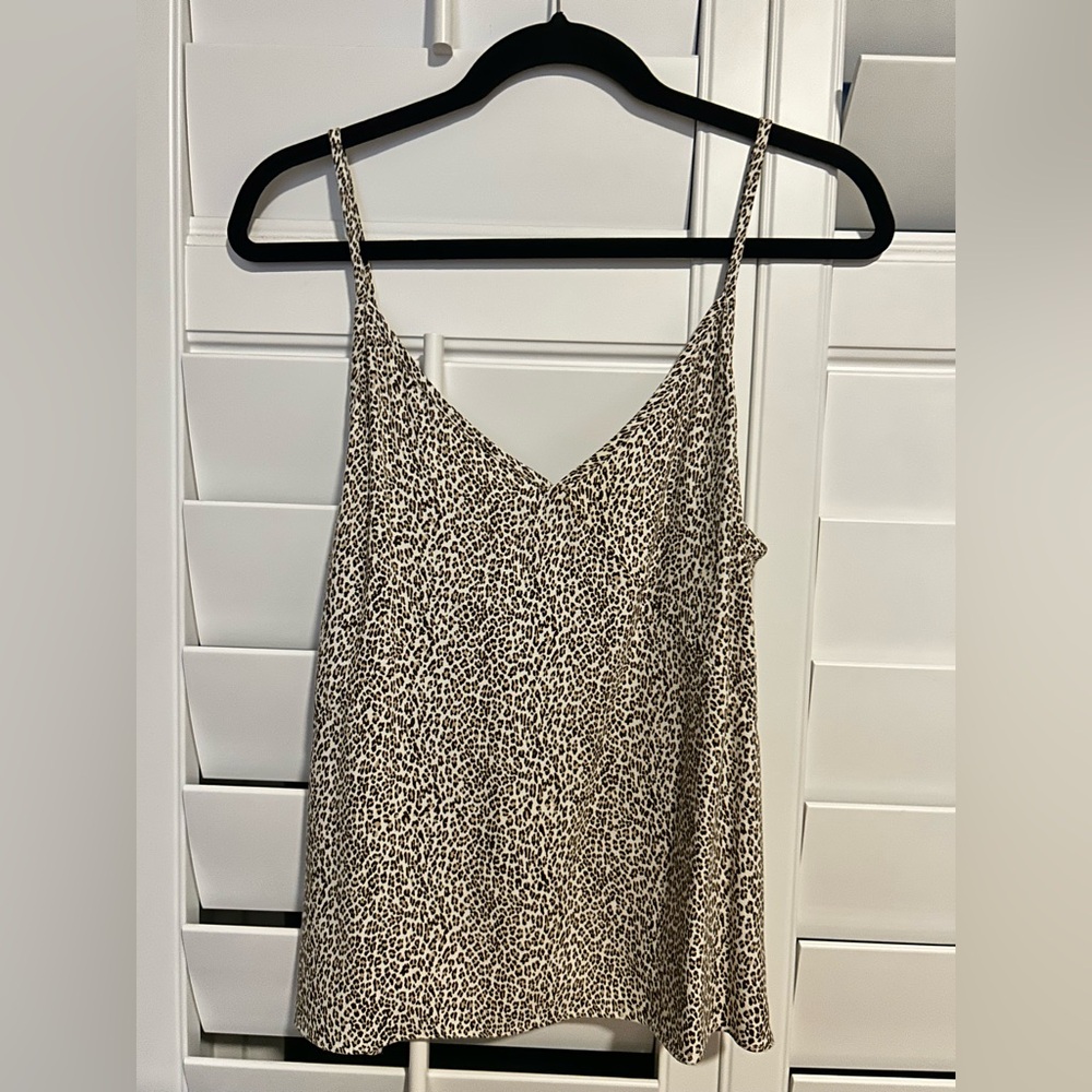 Jenni Kayne Brown and Black Leopard Silk Camisole